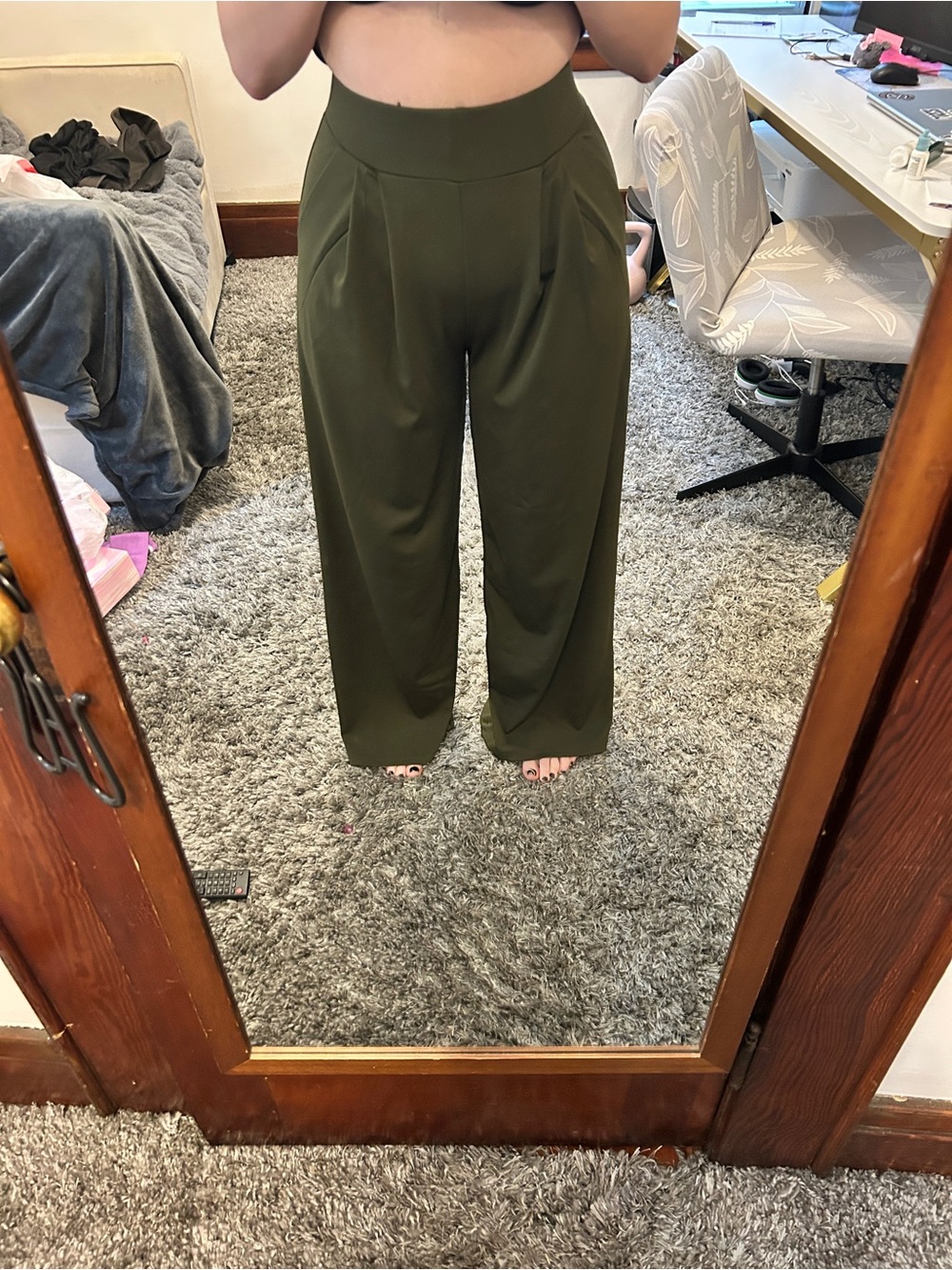 Wide leg women’s business casual dress pants